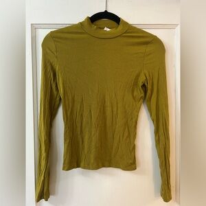 Cotton On Green Ribbed Long Sleeve Top